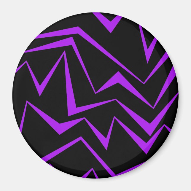 Abstrakt, fet, vibrerande geometrisk zigzag mönste magnet (Framsidan)