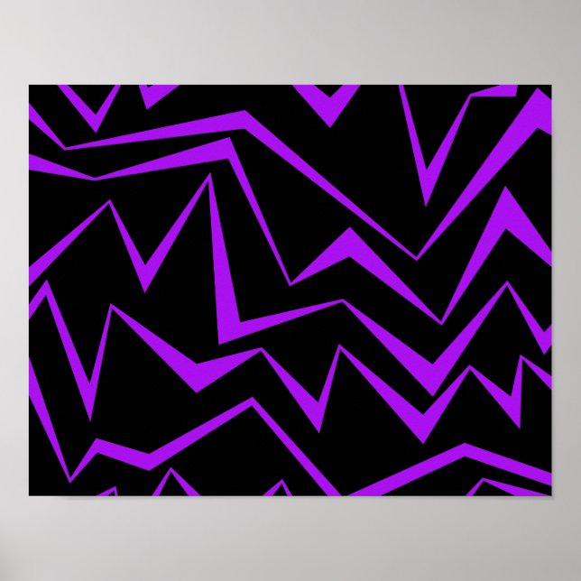 Abstrakt, fet, vibrerande geometrisk zigzag mönste poster (Framsidan)