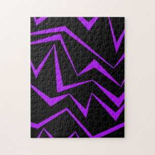 Abstrakt, fet, vibrerande geometrisk zigzag mönste pussel