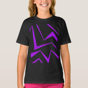 Abstrakt, fet, vibrerande geometrisk zigzag mönste t shirt