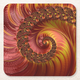 Abstrakt Fiery Spiral Fractal Underlägg Papper Kvadrat