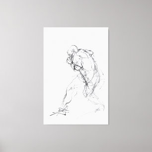 Abstrakt Figur i Sketch i Rörelse - Canvastryck