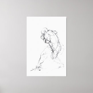 Abstrakt Figur i Sketch i Rörelse - Canvastryck