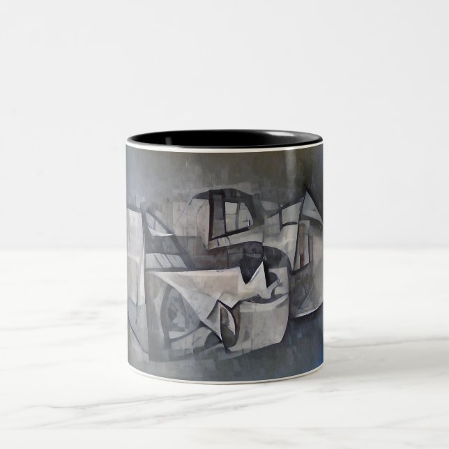 Abstrakt figur Två-Tonad mugg (Center)