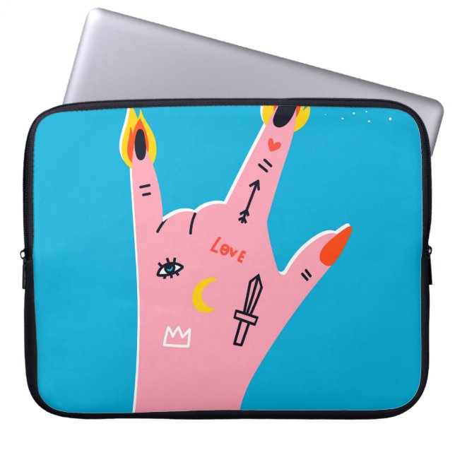Abstrakt Fire finger Laptop Fodral (Framsidan)