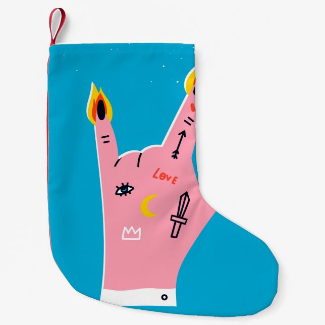 Abstrakt Fire finger Liten Julstrumpa (Framsidan)