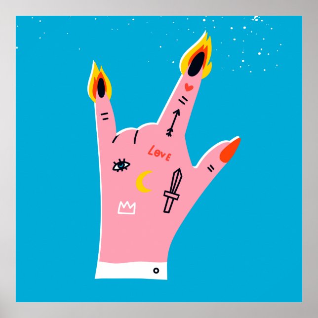 Abstrakt Fire finger Poster (Framsidan)