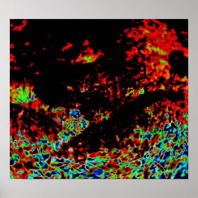 Abstrakt Fire i en skog Poster (Framsidan)