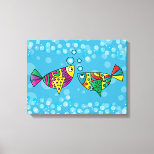 Abstrakt Fish Art Art Canvastryck