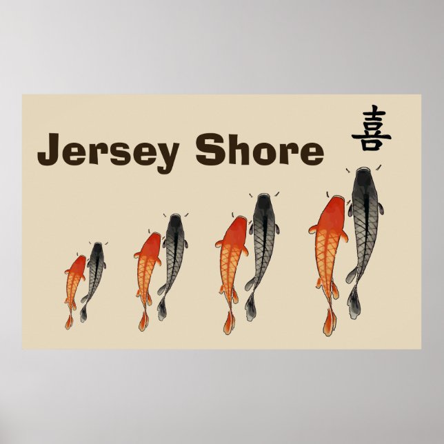 Abstrakt Fish, Jersey Shore Poster (Framsidan)