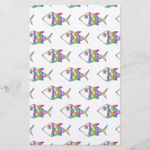 Abstrakt Fish Mönster Brevpapper