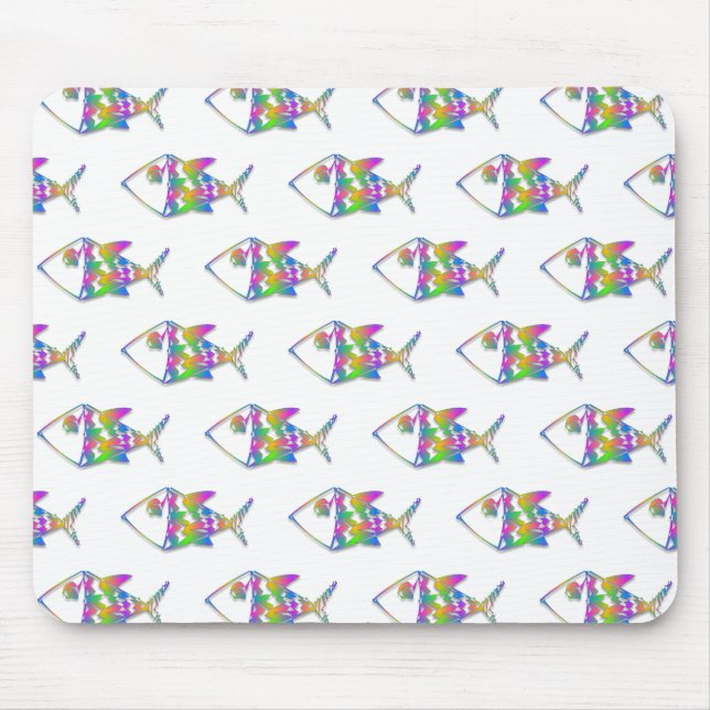 Abstrakt Fish Mönster Musmatta (Framsidan)