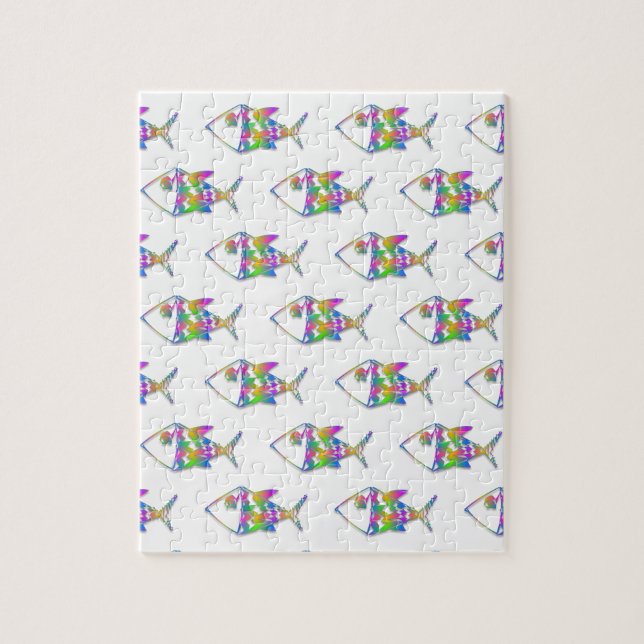 Abstrakt Fish Mönster Pussel (Vertikal)