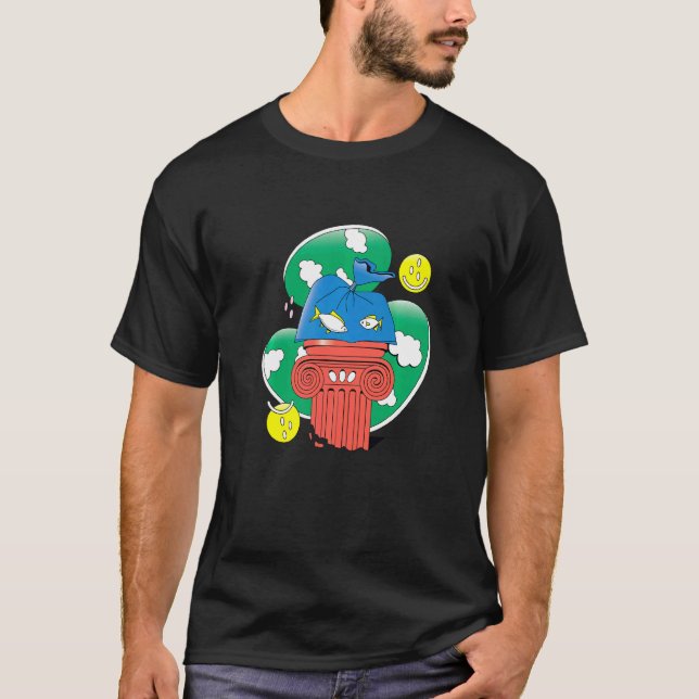 Abstrakt Fisk I Plast Premium T Shirt (Framsida)