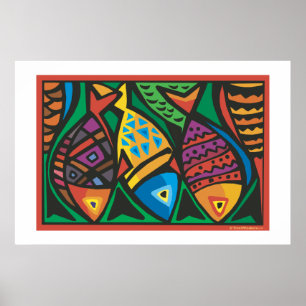 Abstrakt Fisk Konst Design Poster