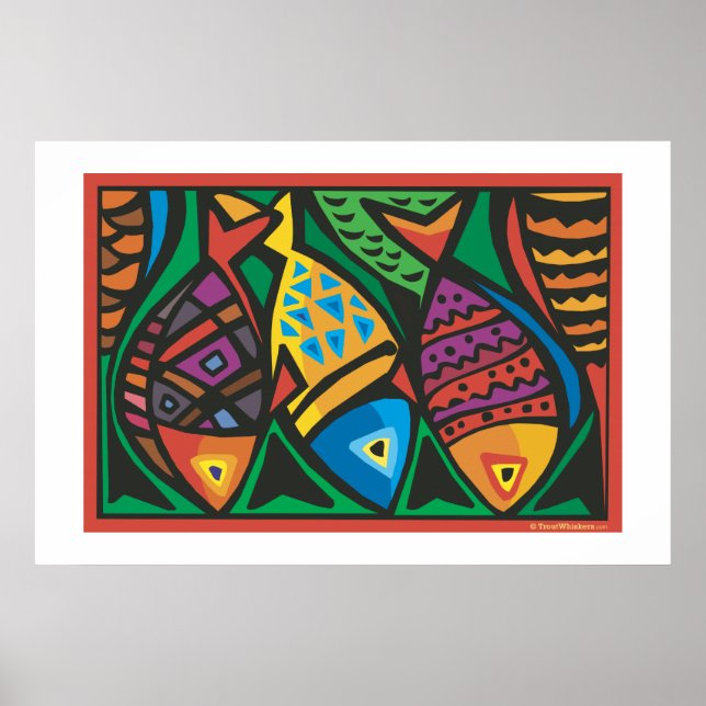 Abstrakt Fisk Konst Design Poster (Framsidan)