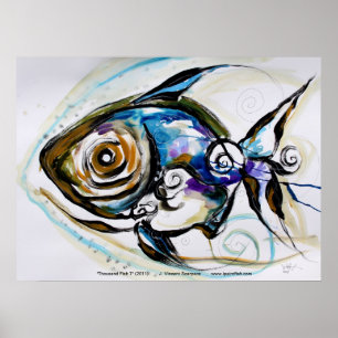 Abstrakt Fisk Poster/design efter VinnyFish Poster