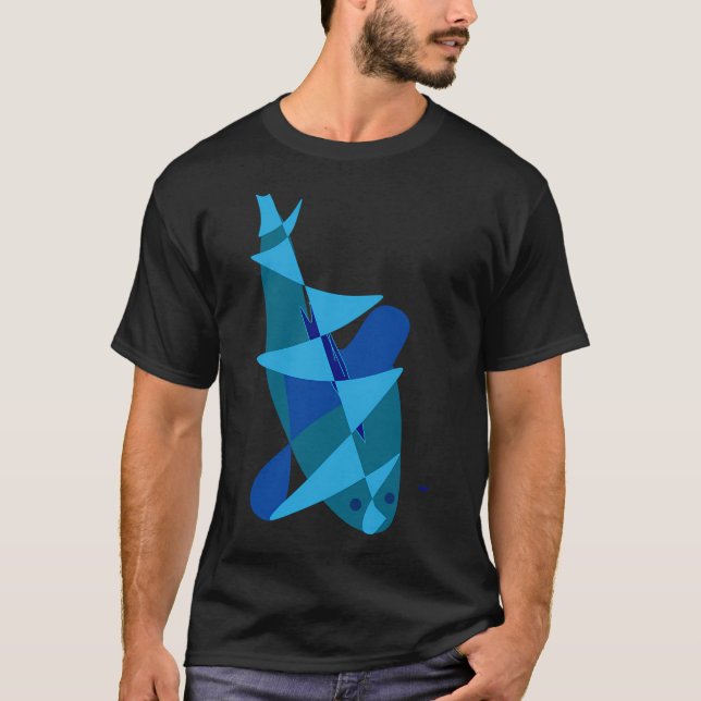 Abstrakt Fisk T Shirt (Framsida)