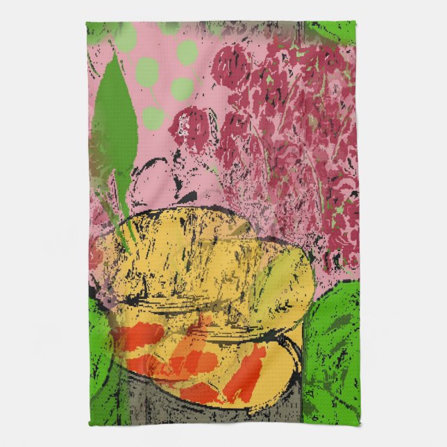 Abstrakt fisk, vördnad till Matisse Kökshandduk (Vertikal)