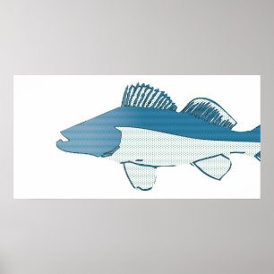 abstrakt fiskbas poster