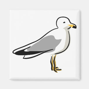 Abstrakt Fiskmås Magnet