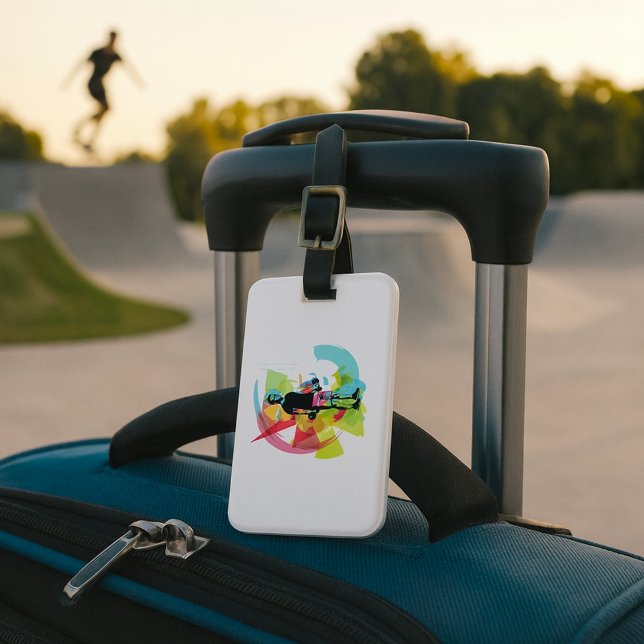 Abstrakt Fitness Art of Man Lypping Dumbbells Bagagebricka (Skapare uppladdad)