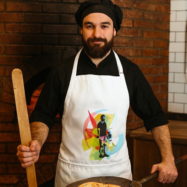 Abstrakt Fitness Art of Man Lypping Dumbbells Förkläde (Skapare uppladdad)