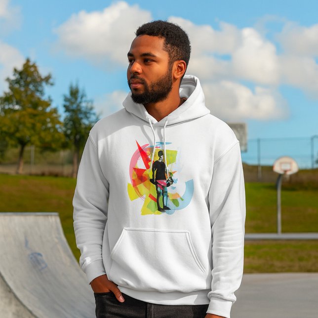 Abstrakt Fitness Art of Man Lypping Dumbbells Hoodie (Skapare uppladdad)