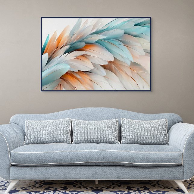Abstrakt Fjäderflöde – Mjuk Elegans Poster (Abstract Feather Flow – Soft Elegance)