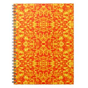 Abstrakt fjälltal i rött och Orange Anteckningsbok Med Spiral