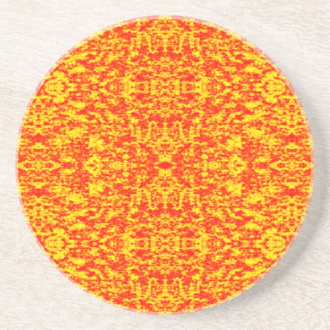 Abstrakt fjälltal i rött och Orange Underlägg (Framsidan)