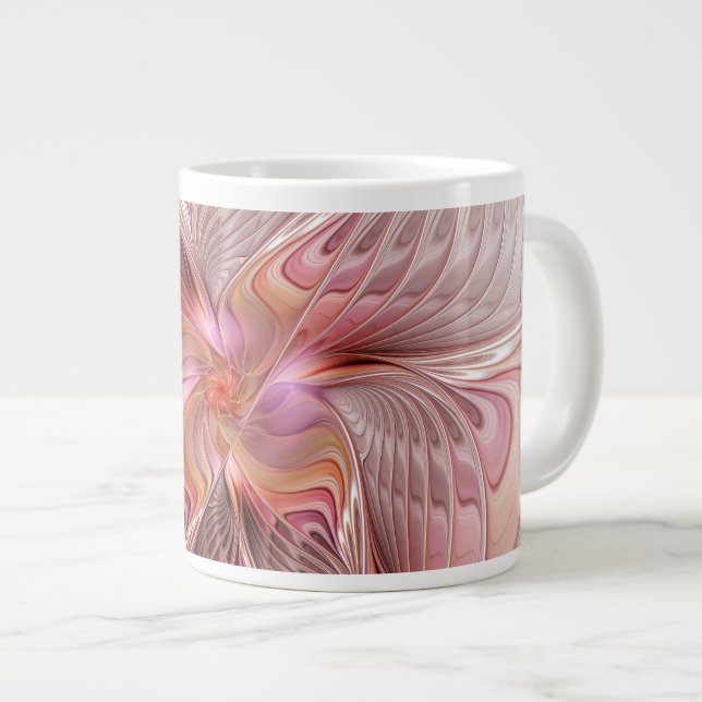 Abstrakt Fjäril Färgrik Fantasy Fraktal Konst Jumbo Mugg (Framsida höger)