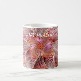 Abstrakt Fjäril Färgrik Fantasy Fraktal Konst Kaffemugg