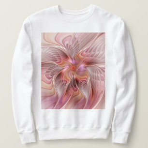 Abstrakt Fjäril Färgrik Fantasy Fraktal Konst Lång Ärmad Tröja