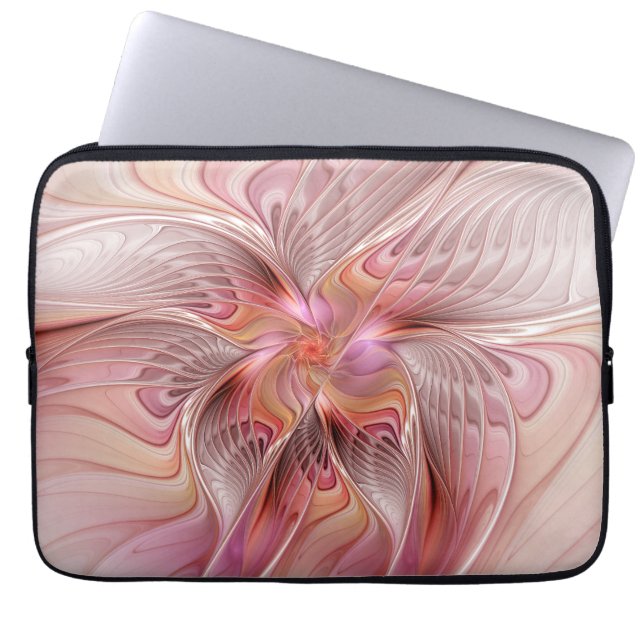 Abstrakt Fjäril Färgrik Fantasy Fraktal Konst Laptop Fodral (Framsidan)