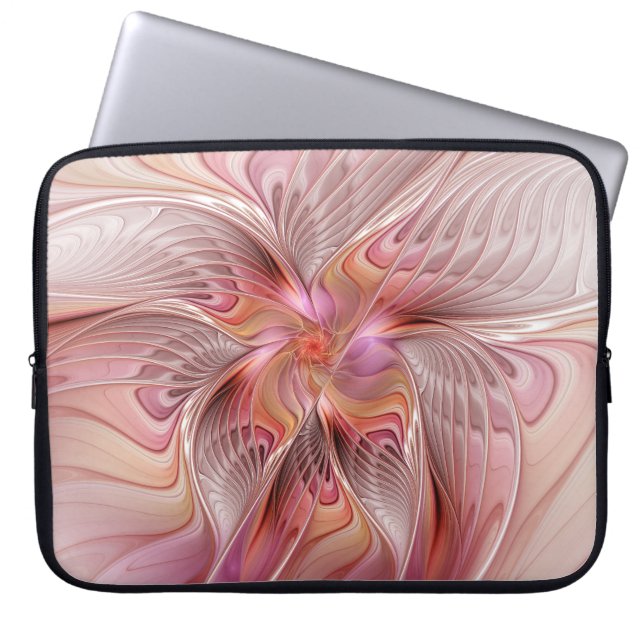 Abstrakt Fjäril Färgrik Fantasy Fraktal Konst Laptop Fodral (Framsidan)