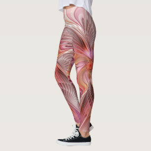 Abstrakt Fjäril Färgrik Fantasy Fraktal Konst Leggings