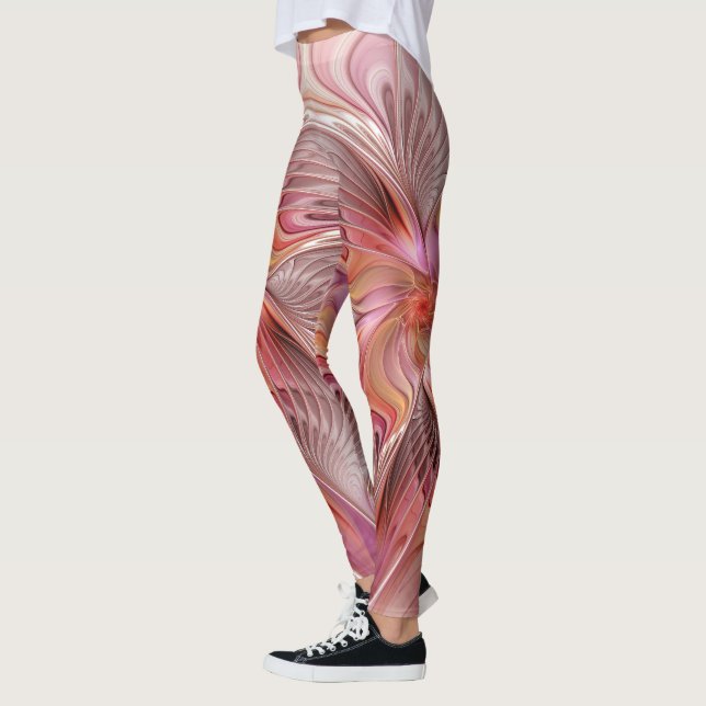 Abstrakt Fjäril Färgrik Fantasy Fraktal Konst Leggings (Vänster)