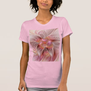 Abstrakt Fjäril Färgrik Fantasy Fraktal Konst T Shirt