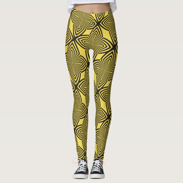 abstrakt-fjärilseffekt leggings (Framsida)