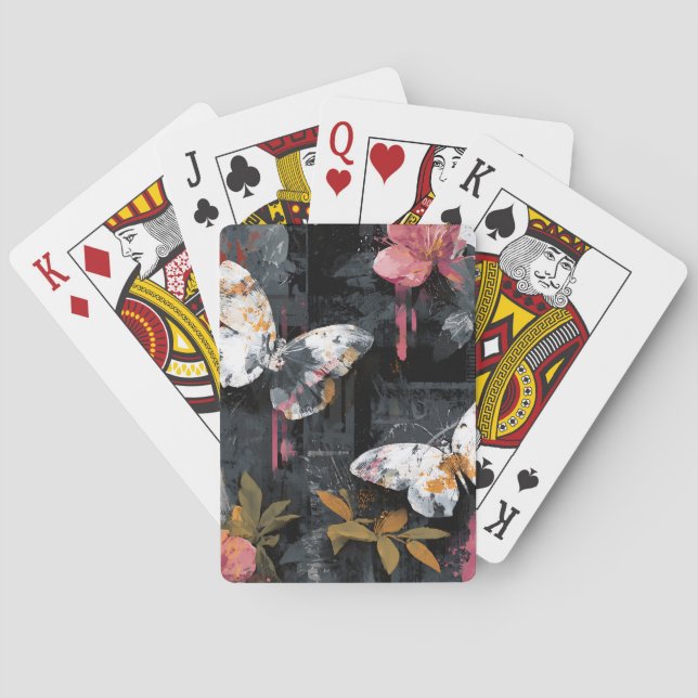 Abstrakt Fjärilsflykt i Färg (3) Casinokort (Baksidan)