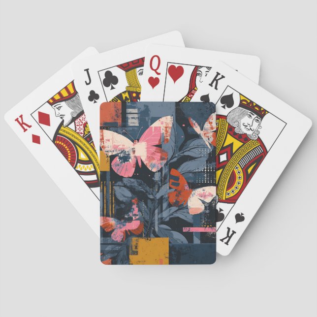 Abstrakt Fjärilsflykt i Färg (6) Casinokort (Baksidan)