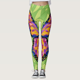 Abstrakt fjärilsmålning leggings