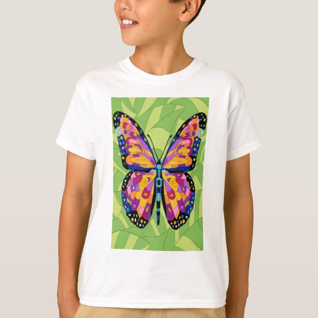 Abstrakt fjärilsmålning  t shirt (Framsida)