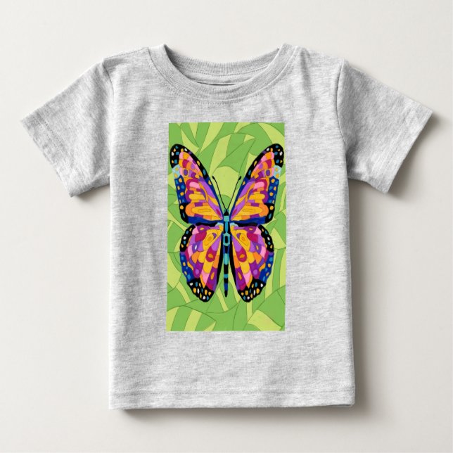 Abstrakt fjärilsmålning  t shirt (Framsida)