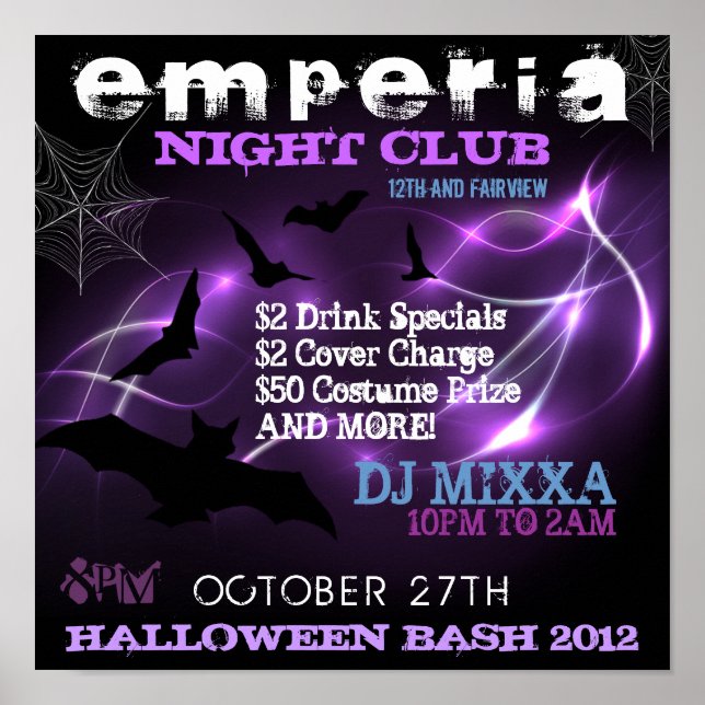 Abstrakt Fladdermus Promotional Halloween Poster (Framsidan)
