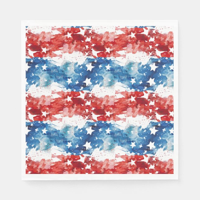 Abstrakt Flagga 4 juli Napkin Pappersservett (Framsidan)