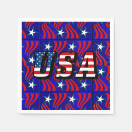 Abstrakt Flagga Mönster med Pappra blöjor i USA Pappersservett