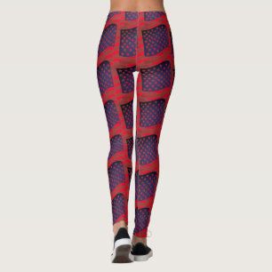 Abstrakt Flagga Patriotic Roligt Dam Leggings