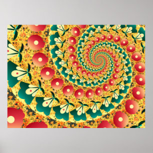 Abstrakt Fläkt Spiral Poster